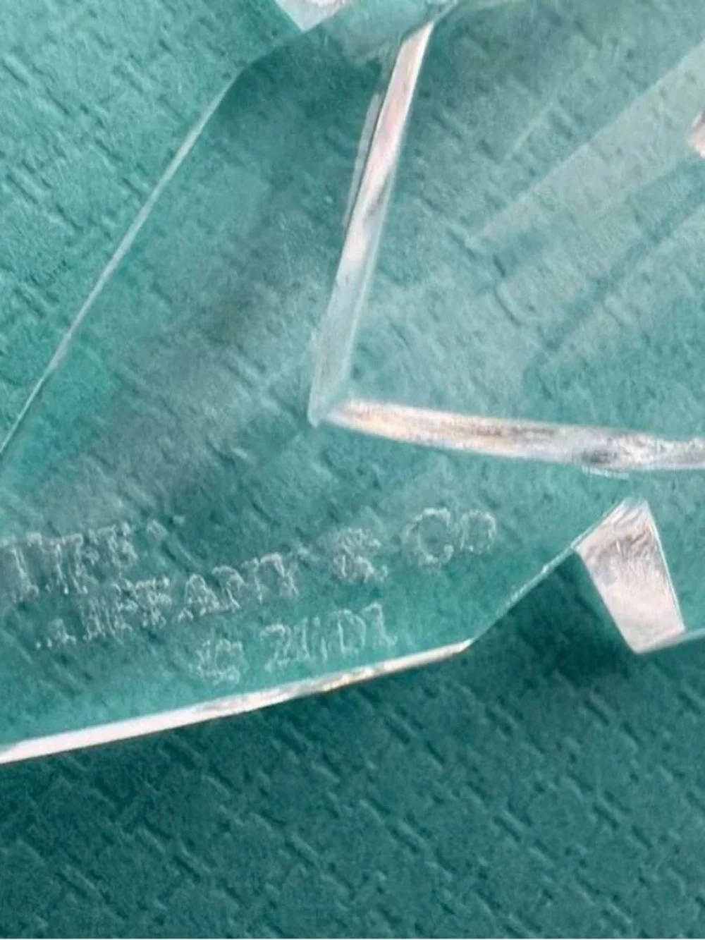 2001 Tiffany & Co. 10 Point Crystal Star Ornament Rare Retired Holiday Decor 4”